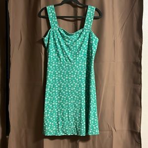 NWOT thick strap bright floral midi dress. Size large